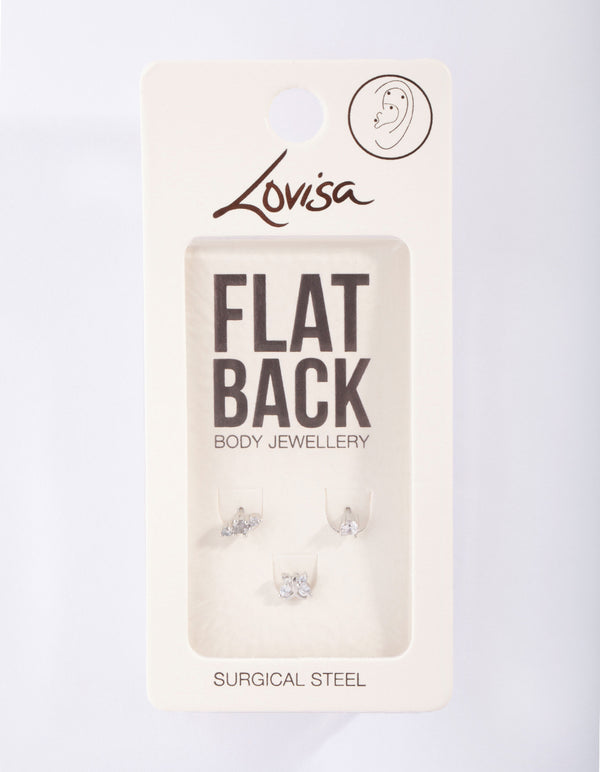 Surgical Steel Fine Butterfly Flat Back Pack