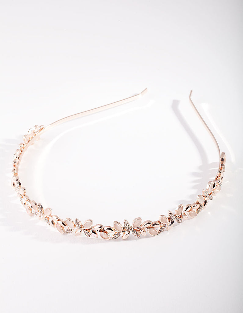 Rose Gold Diamante Flower Headband Lovisa
