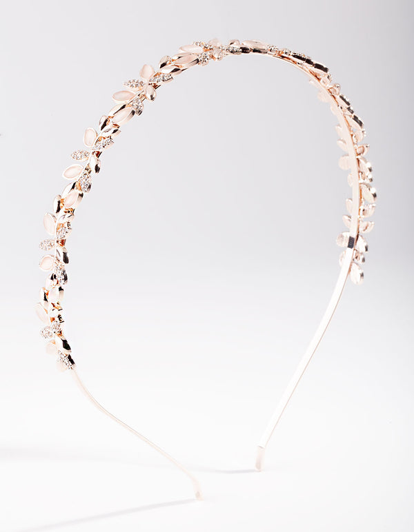 Rose Gold Diamante Flower Headband