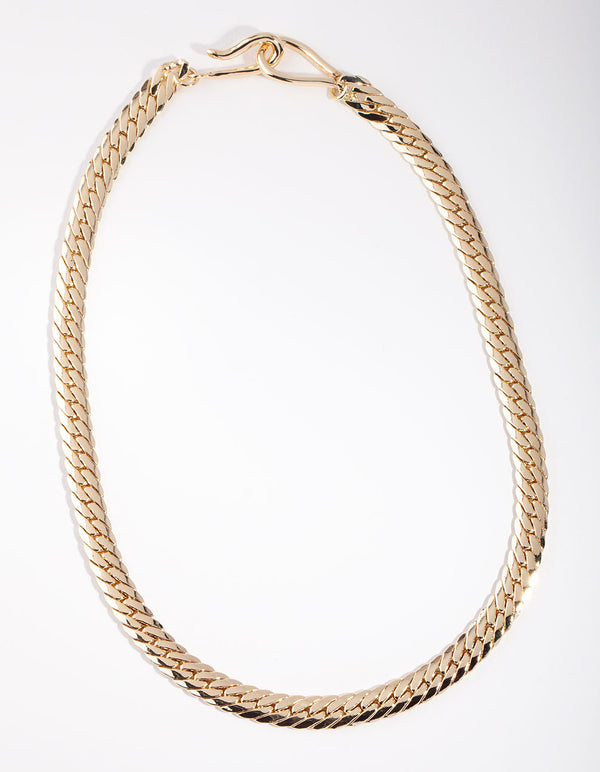 Gold Plated Hook Chain Necklace