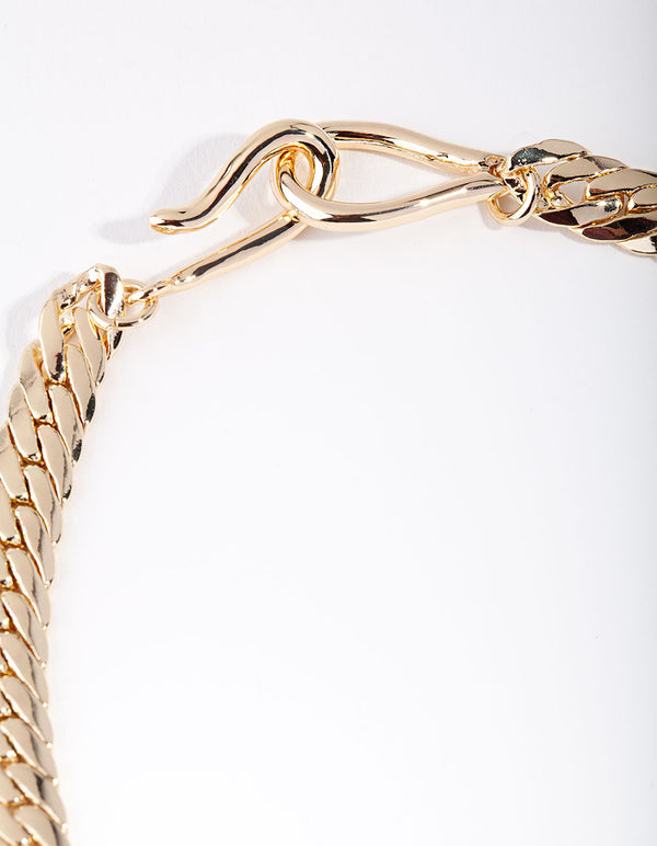 Gold Plated Hook Chain Necklace