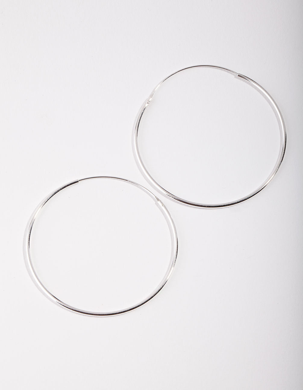Sterling Silver 40mm Plain Hoop Earrings