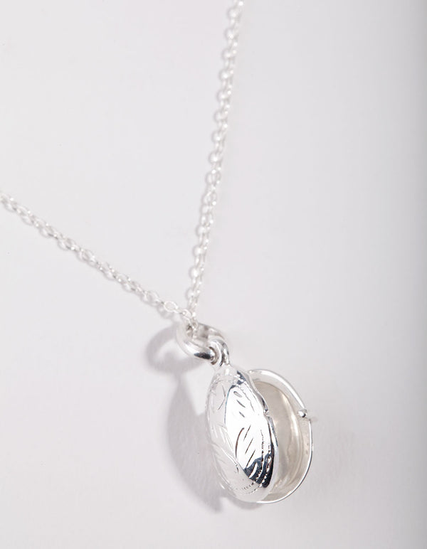 Sterling Silver Oval Locket Necklace