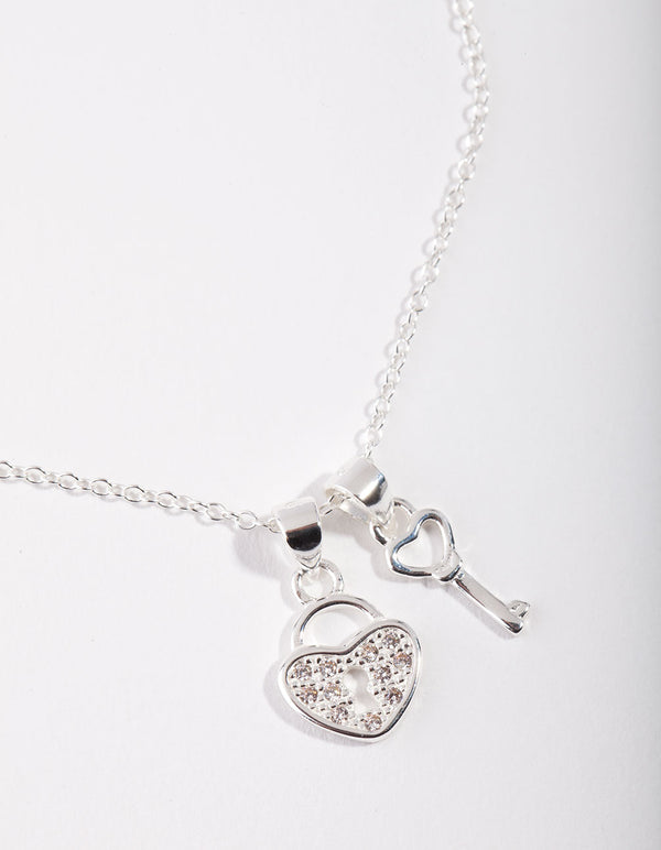 Sterling Silver Love Padlock Necklace