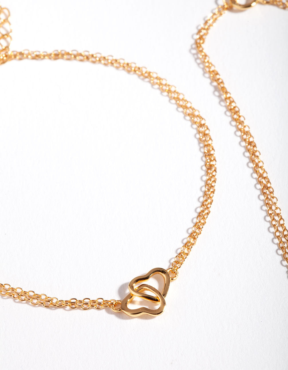 Gold Plated Sterling Silver Double Heart Bracelet Pack