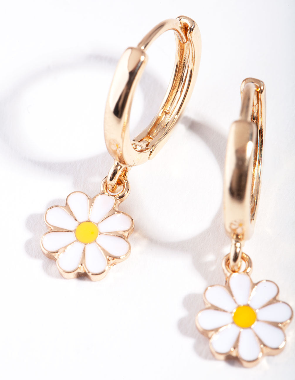 Gold Daisy Huggie Earrings