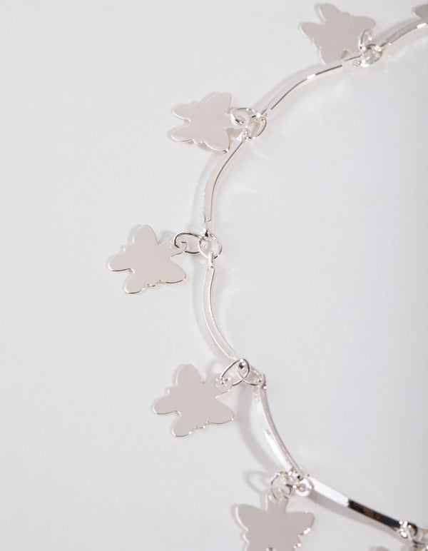 Silver Butterfly Charm Anklet