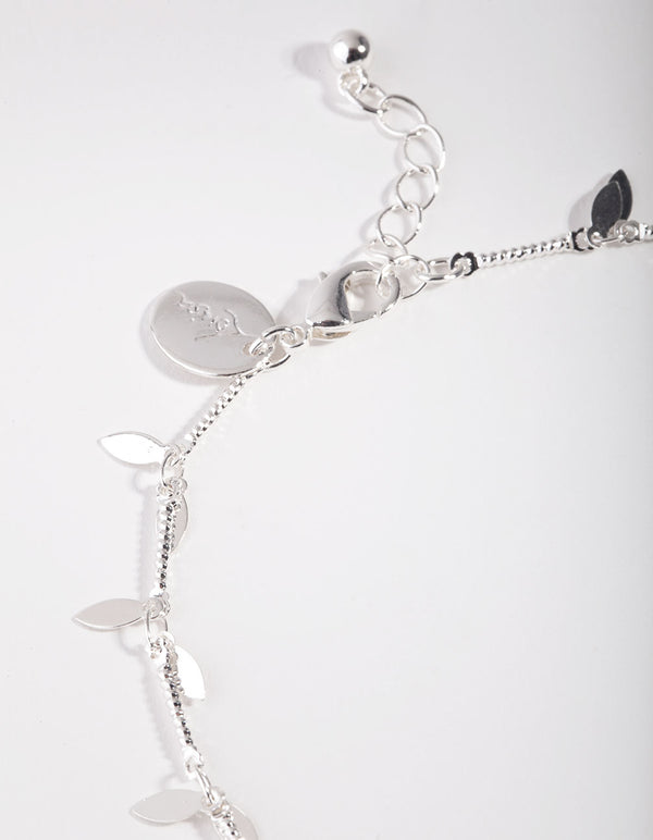 Curated Silver Leaf Anklet