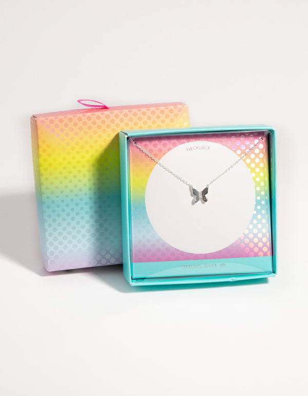Kids Sterling Silver Butterfly 30cm Necklace