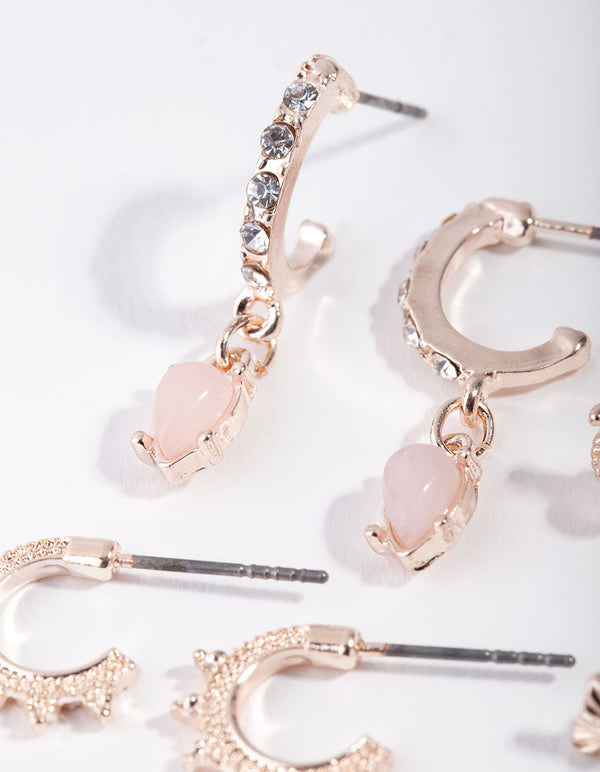 Rose Gold Earring Stack Pack