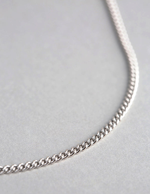 Sterling Silver Diamond Cut Curb Chain Necklace