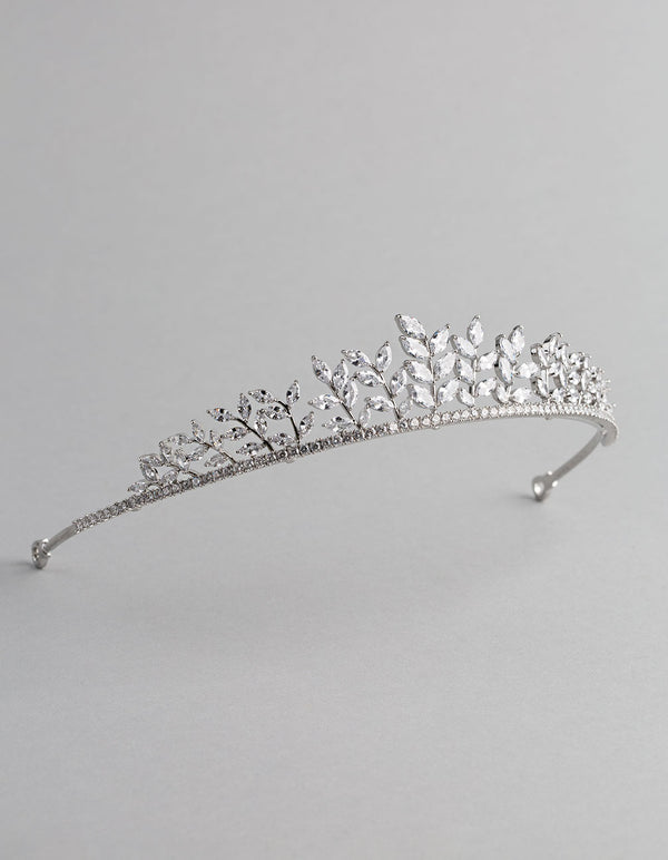 Silver Cubic Zirconia Navette Stone Tiara