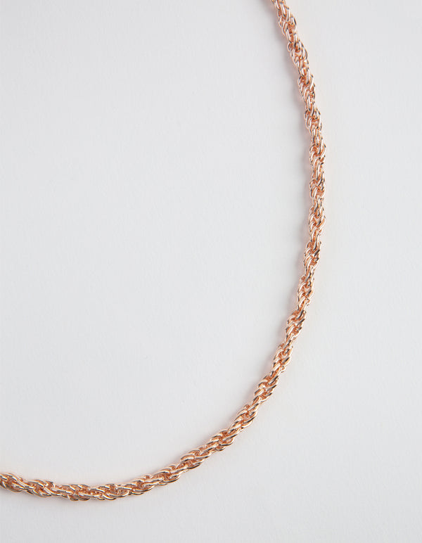 Rose Gold Thick Rope Chain Necklace