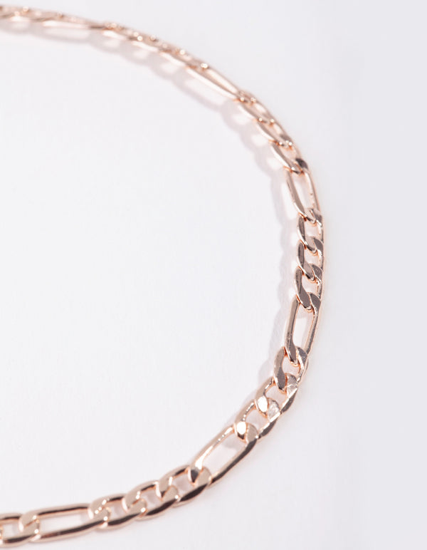 Rose Gold Thin Figaro Chain Bracelet