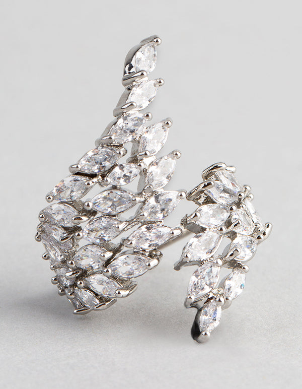 Silver Cubic Zirconia Vine Wrap Ring