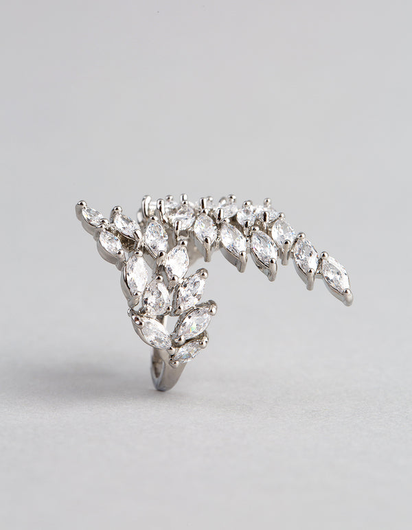 Silver Cubic Zirconia Vine Wrap Ring