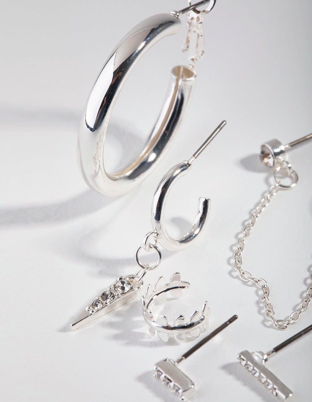 Silver Hoop & Diamante Pack Earring