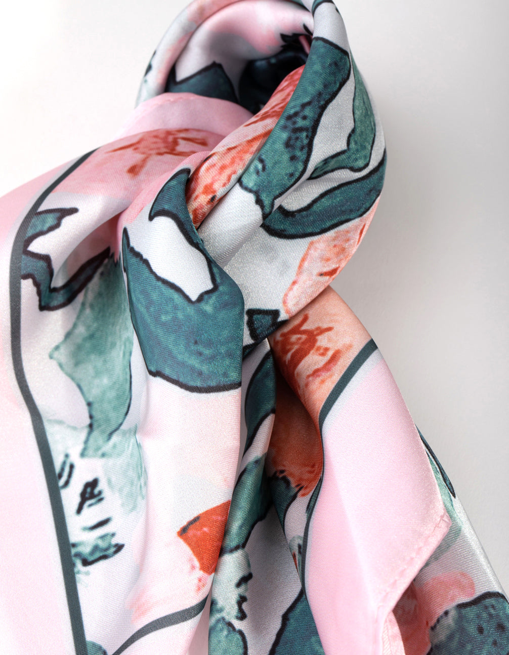 Fabric Lily Print Scarf