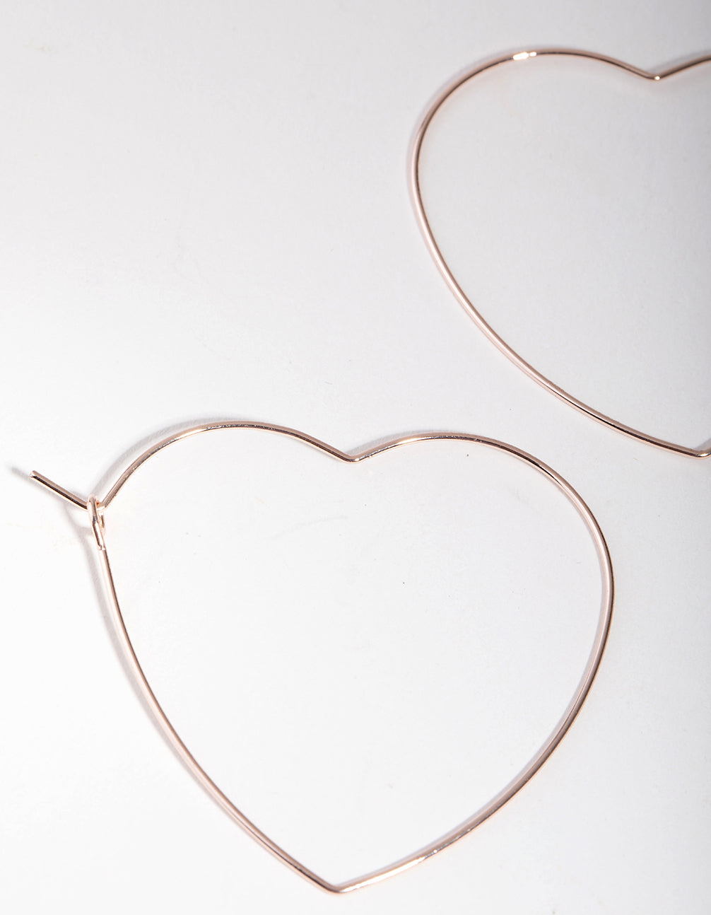 Rose Gold Heart Outline Hoop Earrings