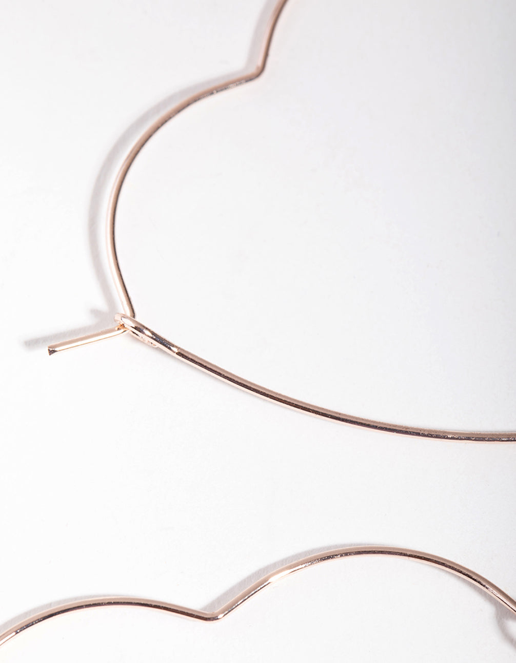 Rose Gold Heart Outline Hoop Earrings