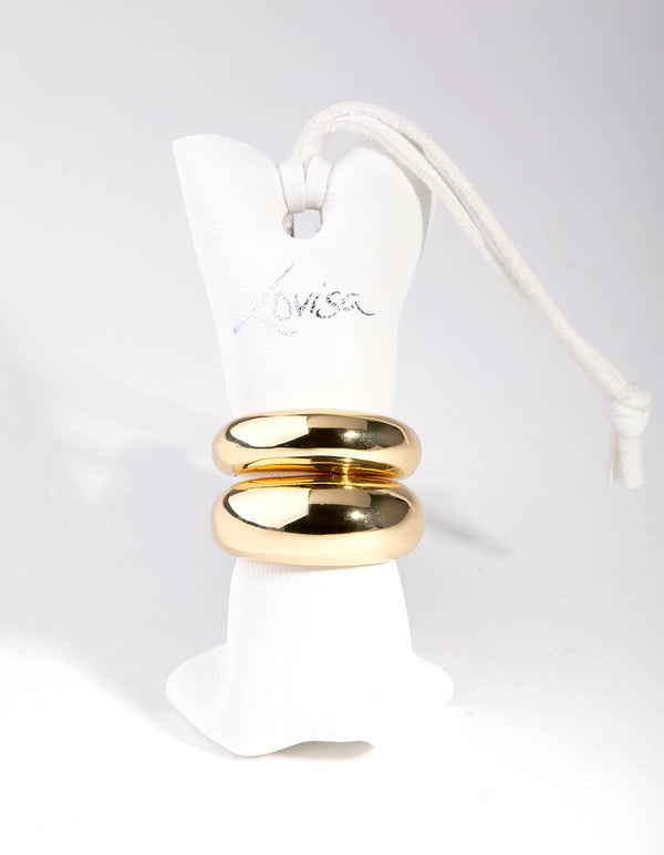 Gold Plated Small & Big Dome Pack Rings