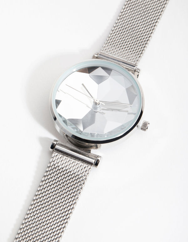 Silver Facet Diamantel Watch