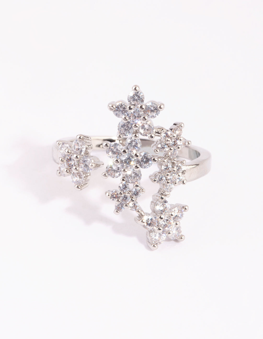 Silver Crystal Star Ring