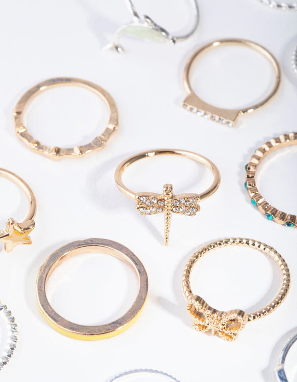 Mixed Metals Dolphin Rings 24-Pack