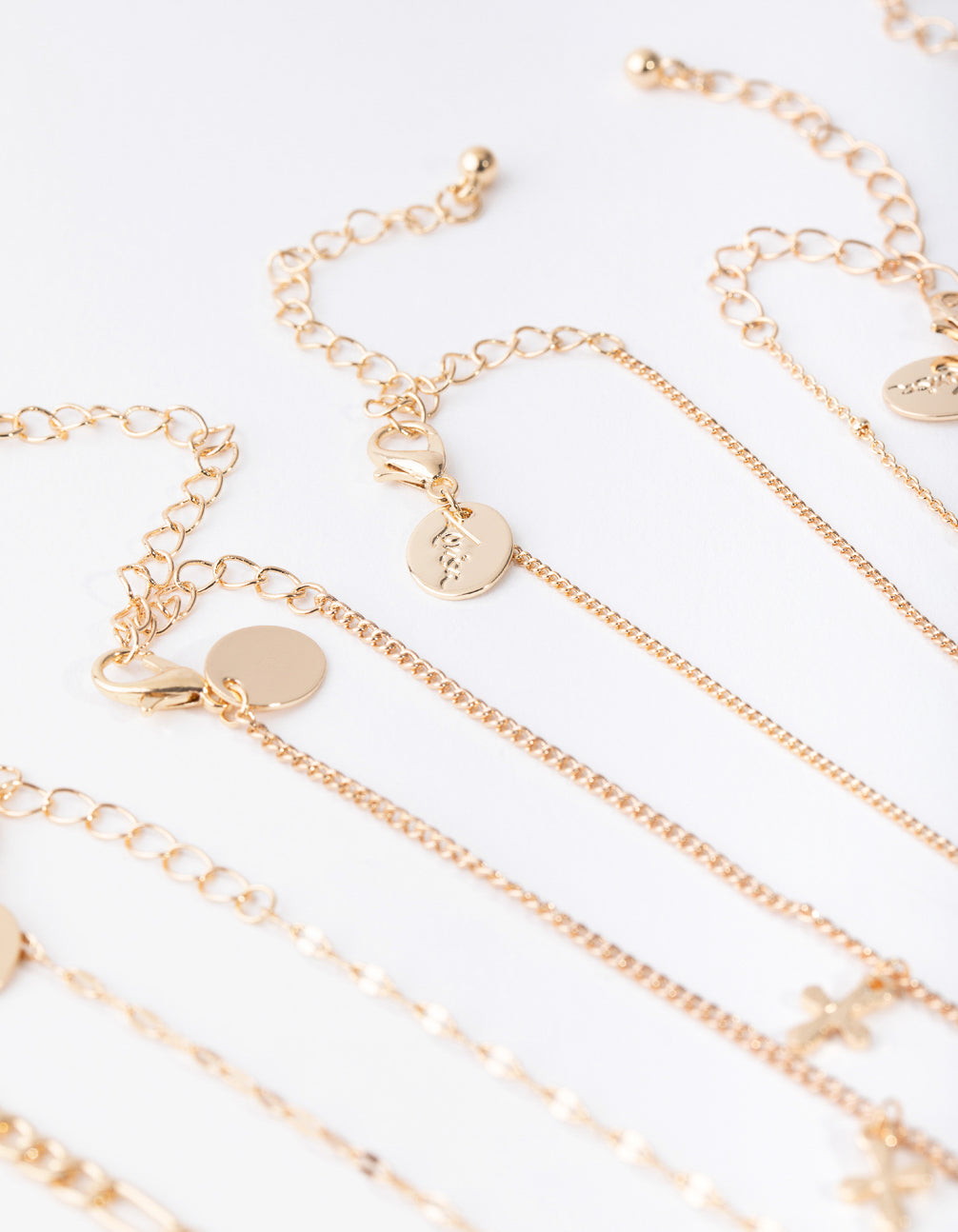 Gold Cross Choker 7-Pack
