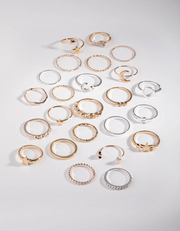Mixed Metal Celestial 24x1Pack Rings