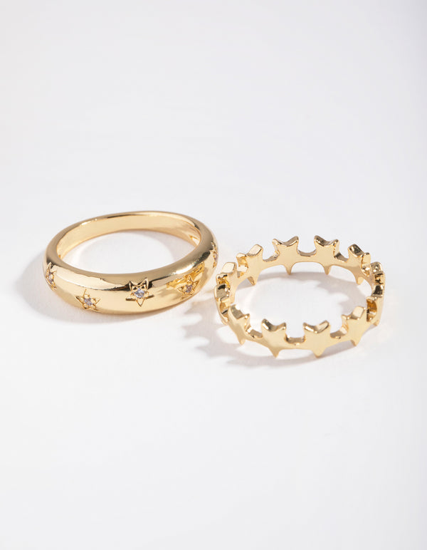 Gold & Silver Plated Oval Semi Precious Rings Pack