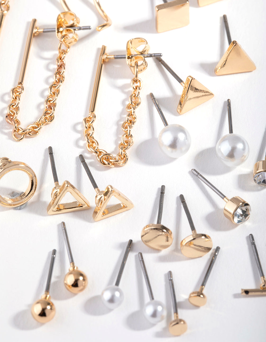 Gold Mix Geometric Shapes 16-Pack Earring