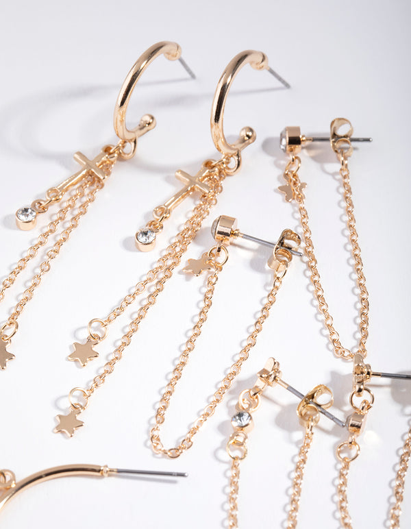 Gold Small Motifs 16-Pack Earring