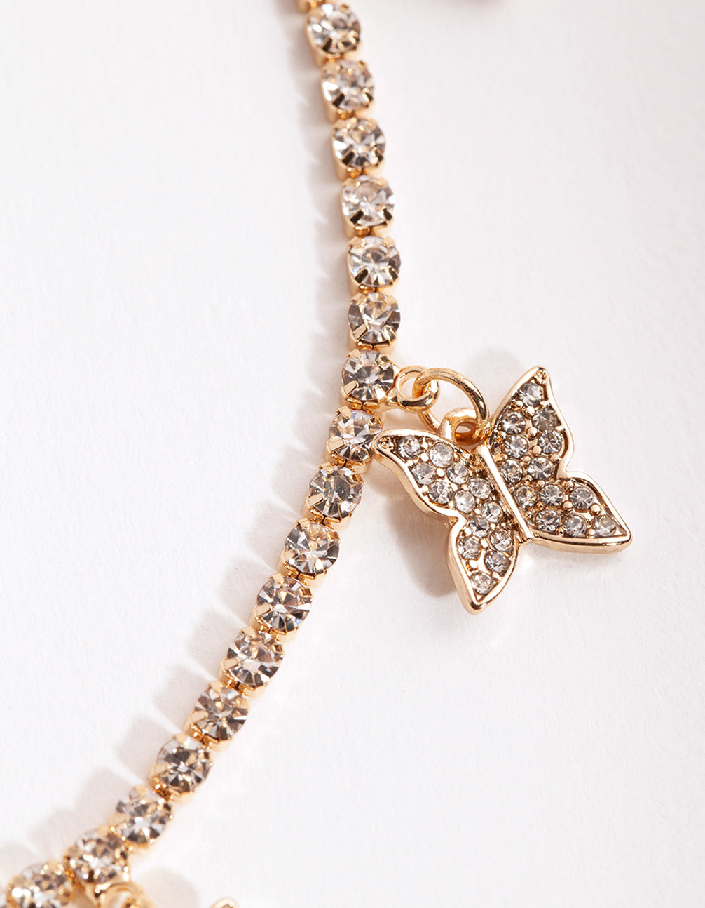 Gold Diamante Butterfly Choker