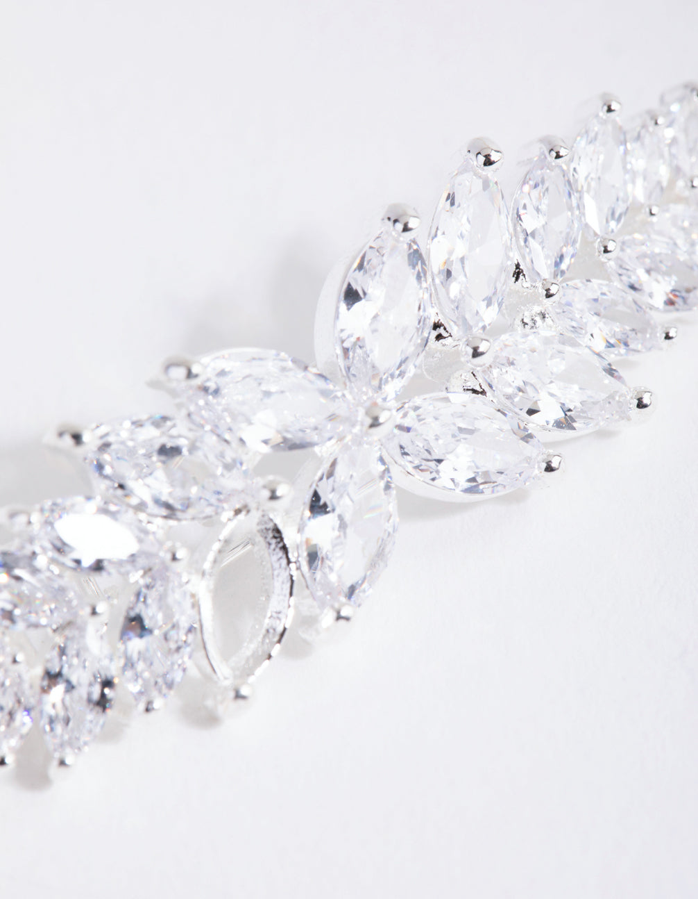 Silver Cubic Zirconia Multi Laurel Clip
