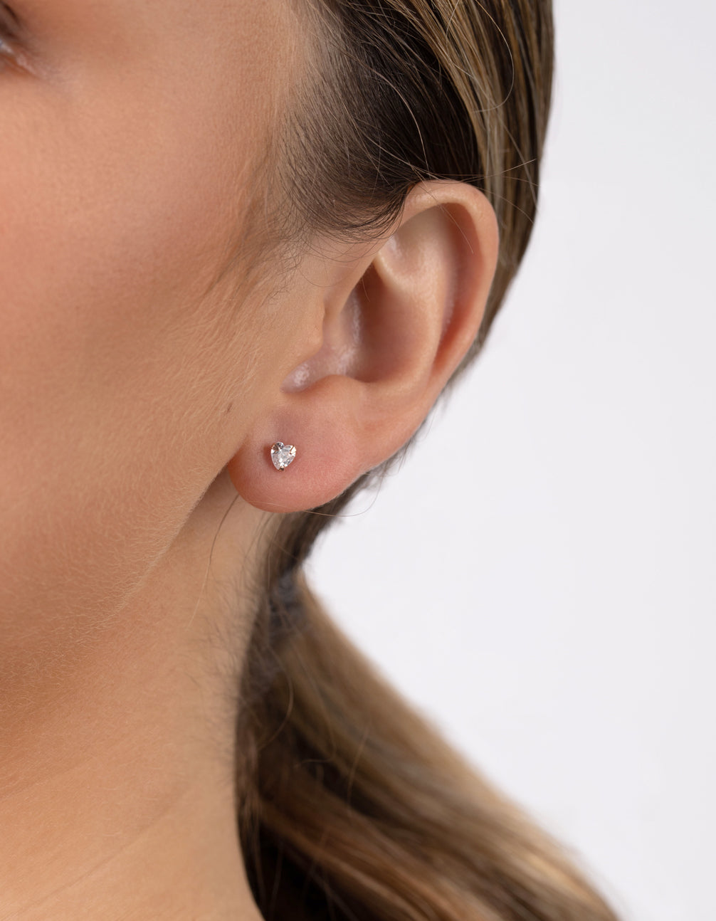 Sterling Silver Rose Gold Statement Cubic Zirconia Stud Pack Earring
