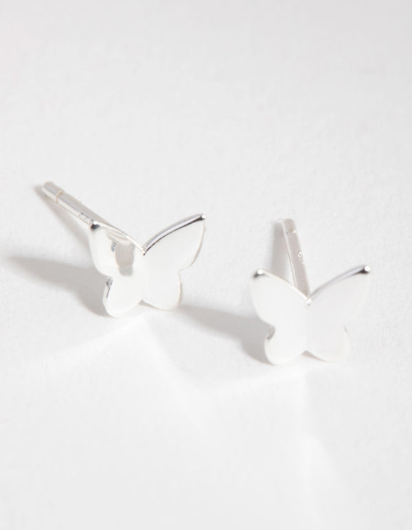 Sterling Silver Cubic Zirconia Butterfly Pack Stud Earring