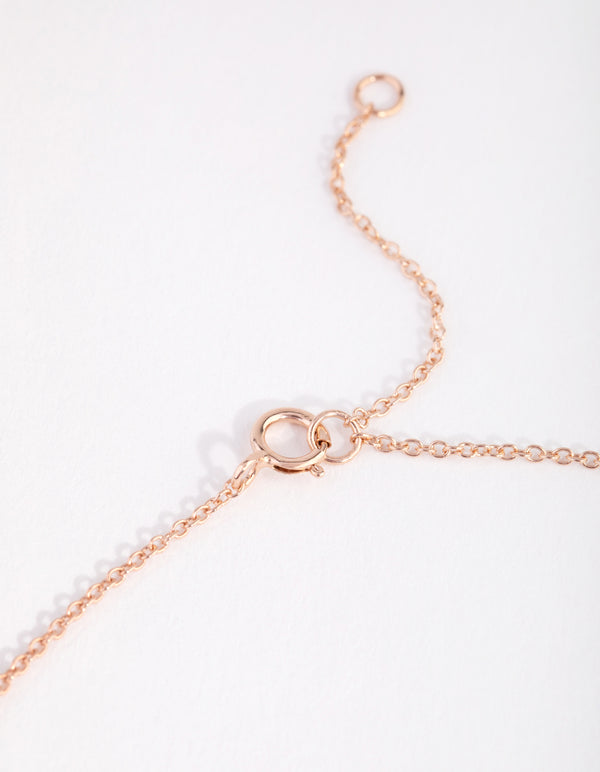 Sterling Silver Rose Gold Cubic Zirconia Open Heart Necklace