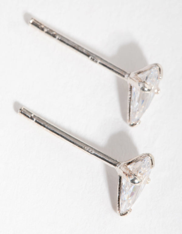 Sterling Silver 0.5ct Cubic Zirconia Pear Stud Earrings