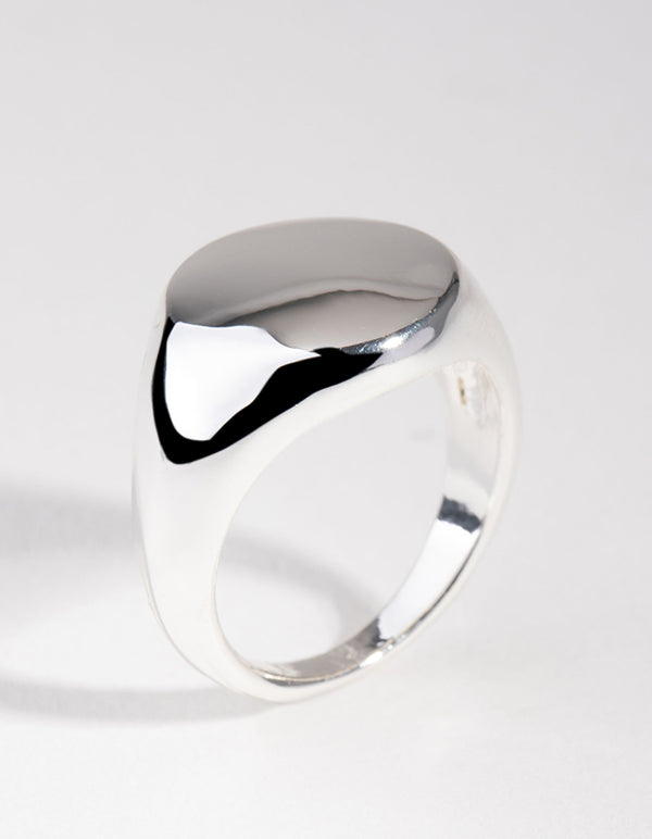 Silver Plated Shield Ring