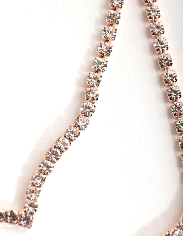 Rose Gold Cupchain 2-Row Point Necklace