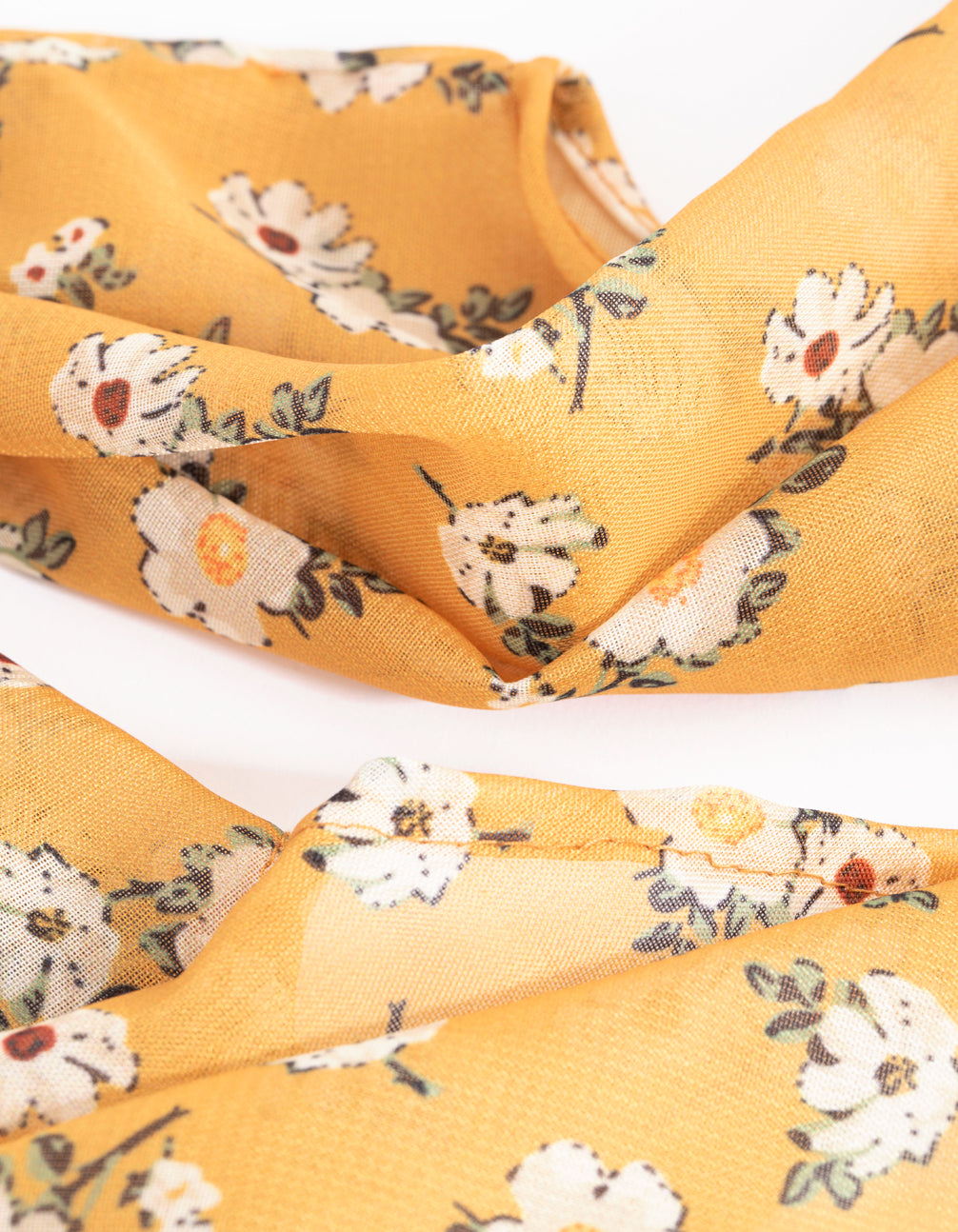 Mustard Print Scarf Scrunchie