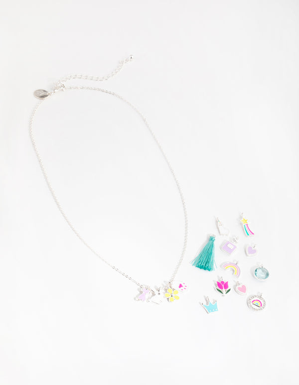 Kids Make You Own Gold Bunny & Kitty Necklace