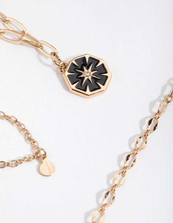 Gold Decorated Crescent Choker 5-Pack