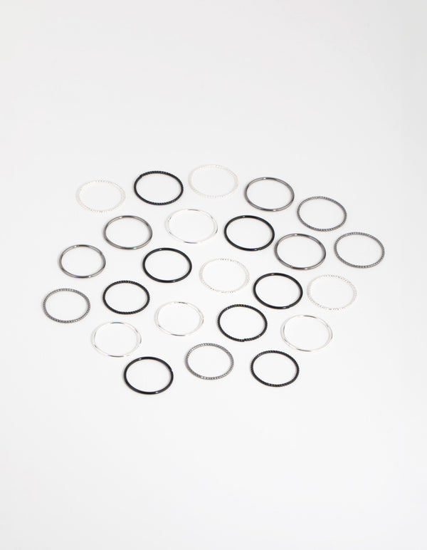 Mixed Metal Textured Ring 24-Pack