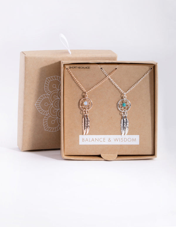 Mixed Metal Dreamcatcher Necklace Pack