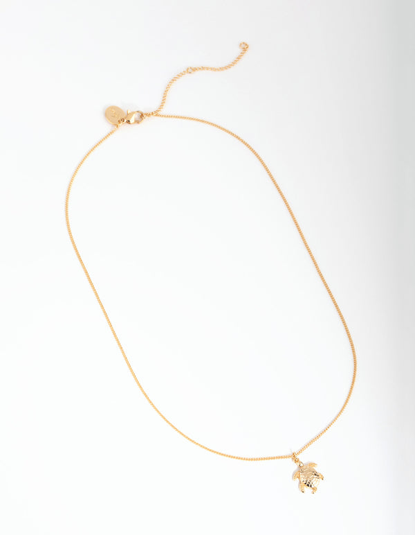 18ct Gold Plated Turtle Charm Necklace