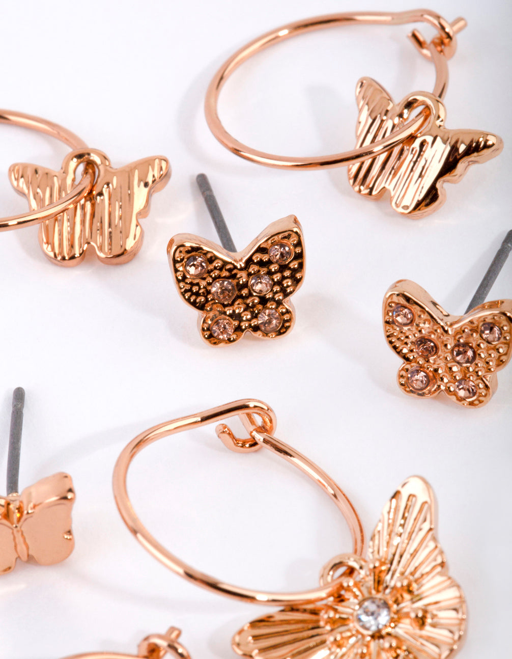 Gold Mixed Butterfly Earring Pack