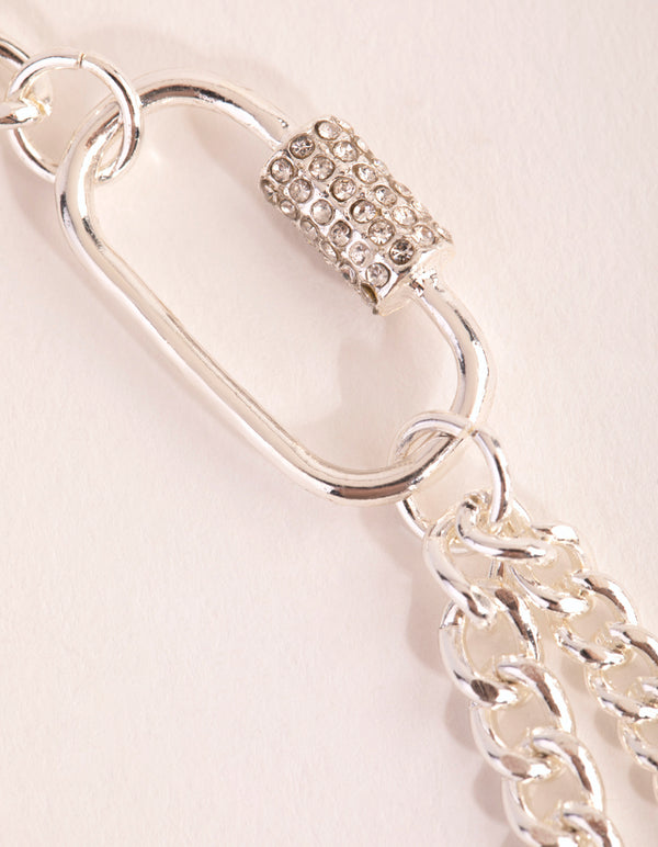 Silver Chain & Link Necklace