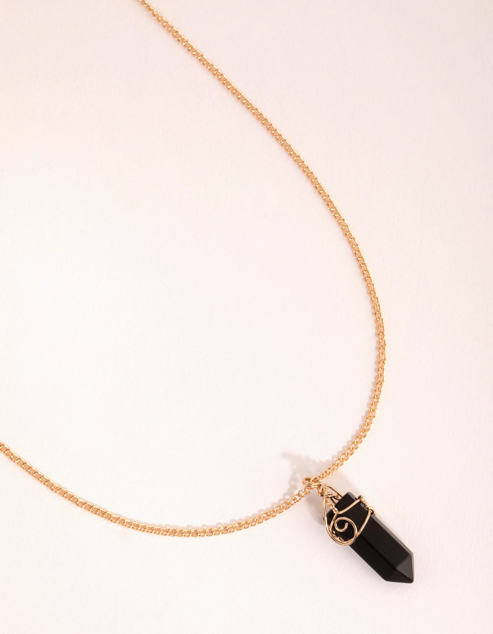 Gold Curled Wrap Shard Necklace